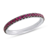 0.73ct 14k White Gold Ruby Eternity Band